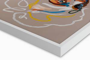 Acrylbild handgemalt Moderne Boheme Beige - Massivholz - Textil - 75 x 100 x 4 cm
