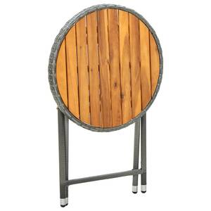 Teetisch Grau - Polyrattan - Holzart/Dekor - 60 x 75 x 60 cm