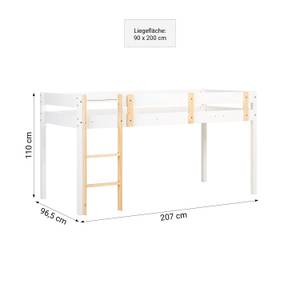 Hochbett 2524 Weiß - Massivholz - Holzart/Dekor - 207 x 110 x 96 cm