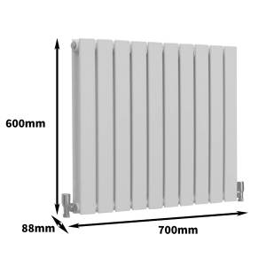 Flachheizkörper - klein Weiß - Breite: 70 cm