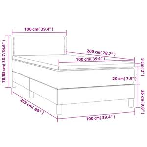 Boxspringbett 3017288-6 Dunkelgrau - 100 x 203 cm