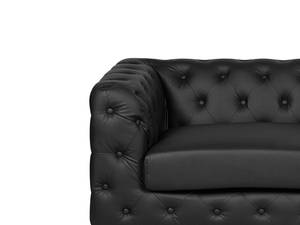 Chesterfield Sofa VISSLAND 2-tlg Schwarz - Silber - Kunstleder - 215 x 71 x 87 cm