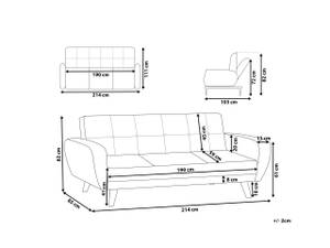 3-Sitzer Sofa FLORLI Grau - Hellgrau