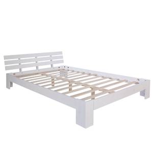 Lit en bois lit double 1821 Largeur : 144 cm - Blanc