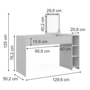 Schminktisch Kira 40731 Tiefe: 50 cm