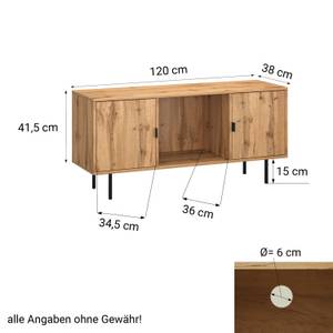 TV Lowboard 2231 Braun - Holzwerkstoff - 120 x 56 x 38 cm