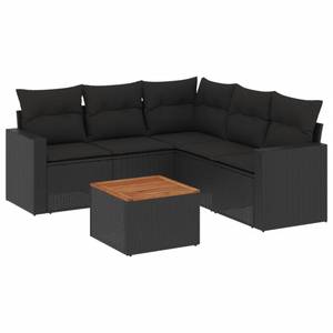 Gartensitzgruppe K3967(6-tlg) Schwarz - Massivholz - 69 x 62 x 66 cm