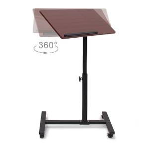 Table ordinateur portable en bois Noir - Marron - Bois manufacturé - Métal - 60 x 95 x 41 cm
