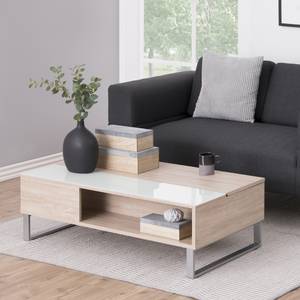 Kostrena Couchtisch Braun - Holzwerkstoff - Glas - Metall - 110 x 35 x 60 cm