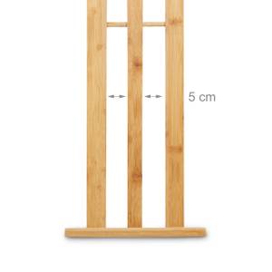 Porte-serviettes 3 barres en bambou Marron - Blanc - Bambou - 54 x 82 x 24 cm