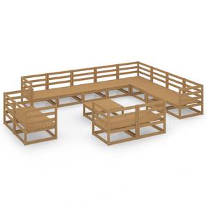 Garten-Lounge-Set (13-teilig) 3009713-1 Braun - Massivholz - Holzart/Dekor - 70 x 30 x 70 cm