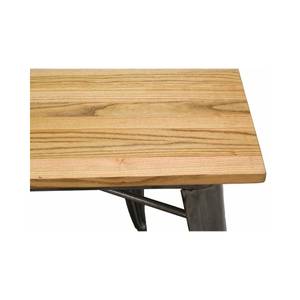 Table à manger indus en métal et bois Gris - Métal - 140 x 75 x 80 cm