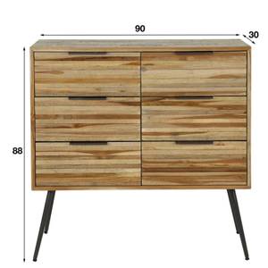 Kommode Lania Schwarz - Braun - Metall - Massivholz - Holzart/Dekor - 90 x 88 x 30 cm