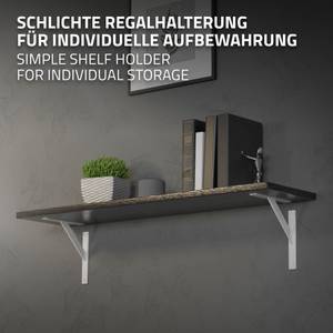 Regalhalter 2er Set aus Aluminium Weiß - 24 x 24 cm