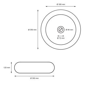 Vasque ronde 350x350x120 mm blanc Blanc - Céramique - Métal