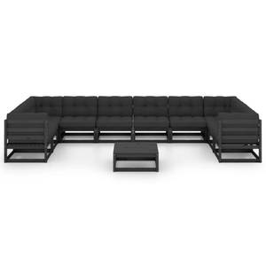 Salon de jardin (lot de 11) 3009778-2 Anthracite - Noir