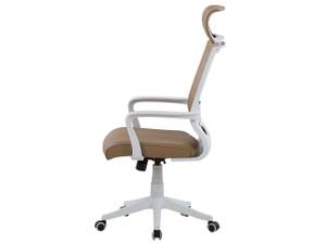 Chaise de bureau LEADER Marron - Blanc - Textile