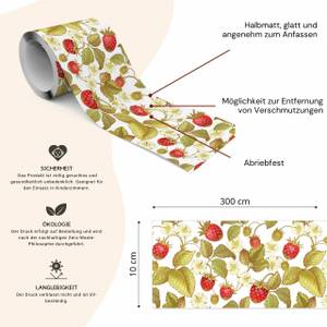 Tapetenbordüre Erdbeeren Blumen Blätter kaufen home24
