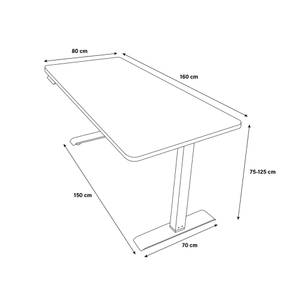 Höhenverstellbarer Schreibtisch LUMINA Eiche Hell Dekor - 160 x 80 cm - Weiß