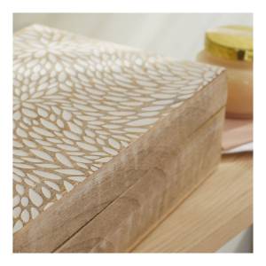 Set 3 boxen Mango Wood Beige - Holzwerkstoff - Massivholz - 25 x 9 x 18 cm