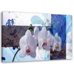 Wandbild Orchidee Abstrakt Natur Blau 100 x 70 cm