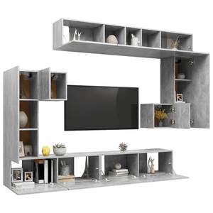 TV-Schrank 8er Set D780 Grau - Holzwerkstoff - 30 x 30 x 100 cm