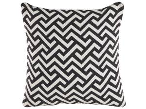 Coussin décoratif SALIZAR Noir - Blanc - Fibres naturelles - 45 x 12 x 45 cm