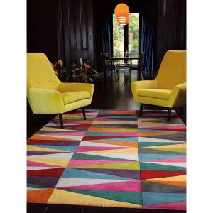 Tapis pure laine FLASHY TRIANGLES 140 x 200 cm