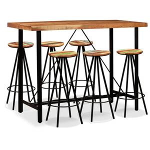 Bar-Set(7-teilig) 275134 Braun - Metall - Massivholz - Holzart/Dekor - 70 x 107 x 150 cm