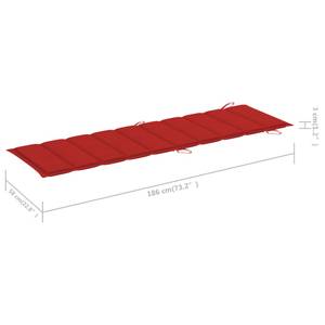 Sonnenliege mit Tisch 3012867-2 Rot