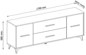 Lowboard FRIDA Braun - Holzwerkstoff - 179 x 68 x 40 cm