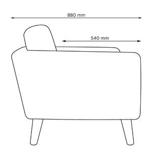 TAGIO II Sofa 2 Personen Braun - Grau - Massivholz - 153 x 80 x 88 cm