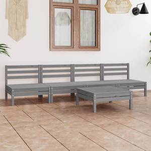 Salon de jardin Gris - Bois massif - Bois/Imitation - 64 x 29 x 64 cm