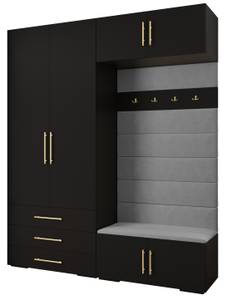 Garderobe Inova 3 Z12 Schwarz - Gold - Grau - Gold