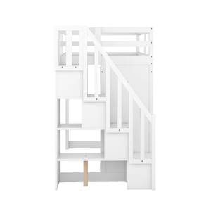 Hochbett BuchGown Ⅰ Weiß - Holzwerkstoff - Massivholz - Holzart/Dekor - 94 x 160 x 238 cm