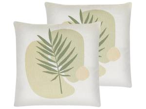 Coussin décoratif MICROSORUM Beige - Vert - Textile - 45 x 12 x 45 cm