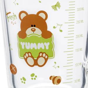 2x verres pour enfant motif d'ours brun Marron - Vert - Verre - Matière plastique - 13 x 12 x 10 cm