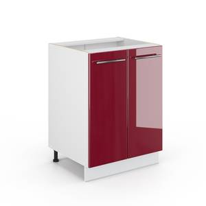 Meuble bas de cuisine Fame-Line 34773 Bordeaux brillant - Blanc