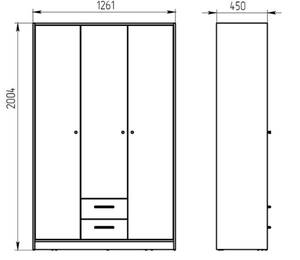 Kleiderschrank VARDEN Weiß - Holzwerkstoff - 126 x 200 x 45 cm