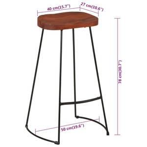 Tabouret de bar 296889 (lot de 2) Marron - 50 x 78 x 40 cm