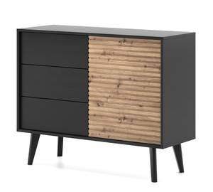 Commode WILLOW KSZ104 Beige - Noir - Bois manufacturé - Matière plastique - 104 x 83 x 39 cm