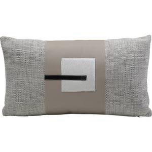 Kissen Meeting Point Grau - Textil - 50 x 30 x 6 cm