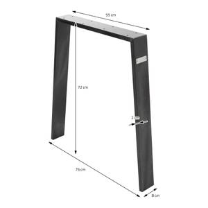 Loft Tischgestell aus Stahl 2er Set Esche Schwarz Dekor