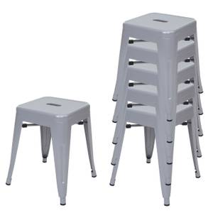 6x Hocker A73 Metall Grau