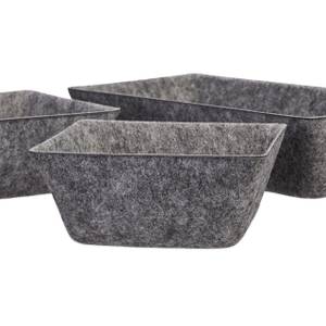 Lot de 4 compartiments de rangement Gris - Textile - 34 x 8 x 34 cm