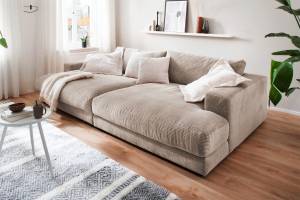 Big Sofa MADELINE Taupe - Tiefe: 190 cm