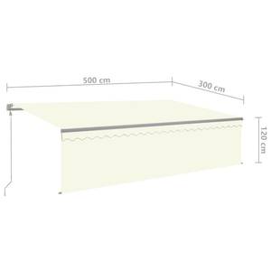 Auvent rétractable 3014355-1 Blanc crème - Largeur : 500 cm