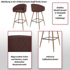 Barhocker D72 (2er Set) Anthrazit