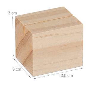 Tischkartenhalter Holz 48er Set Braun - Holzwerkstoff - 4 x 3 x 3 cm