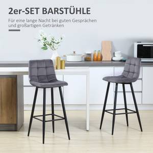 Barhocker-Set mit Fußstütze 835-755V00GY Grau